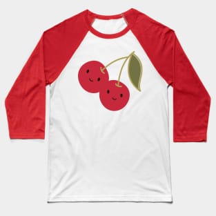 Cute Kawaii Red Cherries Baseball T-Shirt